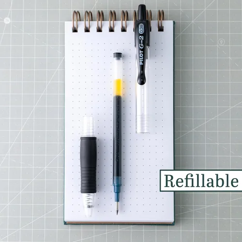 Miniatura 3 de Pilot - Bolígrafos en gel G2, con punta rodante, recargables y retráctiles de alta calidad, punta ultrafina, tinta negra, paquete de 12 unidades De