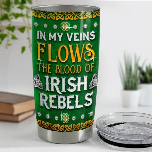 Miniatura 4 de SANDJEST Vaso irlandés de acero inoxidable con tapa de cruz celta de 20 onzas, regalos para mujeres, cumpleaños, Navidad Irish