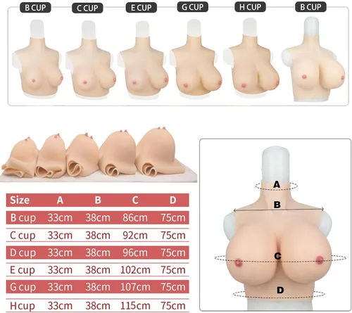 Miniatura 6 de Pechugo de silicona Formas De Mama Placa De Mama Falso Taza C-H Para Travestis Transgénero Drag Queen