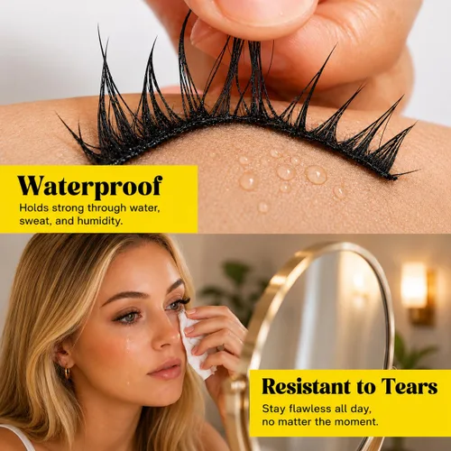 Miniatura 7 de Advanced Biotin - Pegamento de pestañas transparentes para ojos sensibles, seguro, sin látex, hipoalergénico, fuerte sujeción, pegamento de pestañas