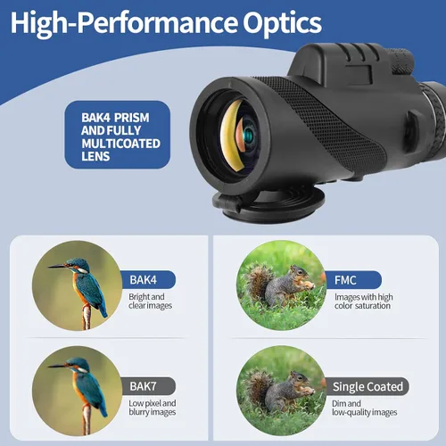 Miniatura 5 de Telescopio monocular de 10 x 42, alcance FMC y BAK4 de alta potencia, agarre antideslizante, impermeable, regalos de cumpleaños para hombres, papá