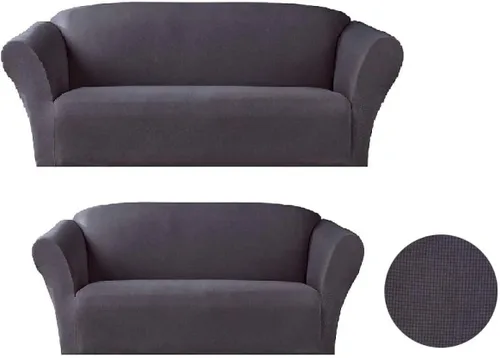 Miniatura 21 de Sapphire Home - Juego de 2 fundas para sofá, sofá de 2 plazas, ajuste elástico, sin arrugas, funda protectora para muebles para 3/2 cojines