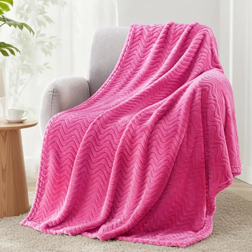 Miniatura 21 de Exclusivo Mezcla - Manta individual para cama, mantas de forro polar ligeras y acogedoras con textura ondulada decorativa, adecuadas para el Verde