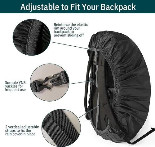 Miniatura 4 de Unigear Cubierta para Mochila Resistente a la Lluvia Clasificación Impermeable 5000mm, Ultraportátil y Duradera con 2 Correas de Hebilla