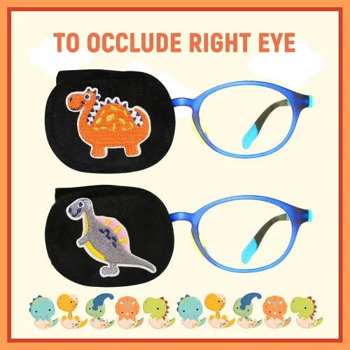 Miniatura 6 de Astropic 2 parches para los ojos para niños Parche de ojo de dinosaurio para niños para gafas Parches médicos para los ojos para niños con ojo