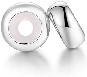 Miniatura 4 de 2 dijes espaciadores redondos de goma de plata de ley 925 para Pandora pulsera de cadena de serpiente de 0.118 in