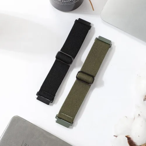 Miniatura 2 de Paquete de 2 correas elásticas de nailon compatibles con Amazfit Active 2/Active 3 Premium/Active, correas deportivas de repuesto suaves de 0.787