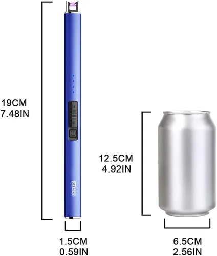 Miniatura 7 de Encendedor eléctrico de arco resistente al viento, sin llama, recargable por USB, con bloqueo de seguridad para velas, barbacoa, camping