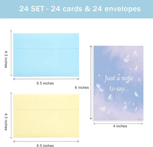 Miniatura 2 de Paquete de 24 tarjetas surtidas de Thinking of You con sobres autoadhesivos, tarjetas de felicitación precargadas en caja de 4 x 6 pulgadas