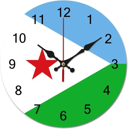 Miniatura 15 de The Flag of Eritrea - Reloj de pared patriótico de 9 pulgadas, funciona con pilas, silencioso, sin tictac, números arábigos, decoración moderna