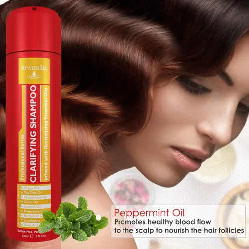 Miniatura 9 de Arvazallia Paquete de mascarilla capilar de proteína fortificante y champú clarificante con aceites esenciales revitalizantes, champú desintoxicante