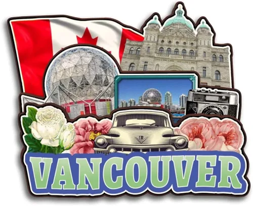 Miniatura 31 de Surrey British Columbia Canadá - Imán para nevera de madera 3D hecho a mano para viaje, ciudad recuerdos, nevera, regalo para decoración del hogar