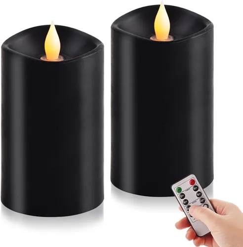 Miniatura 31 de Juego de 1 velas sin llama de 3 x 4, batería de 2 AA, 600 horas, velas parpadeantes con temporizador, velas sin llama de 4 pulgadas con control