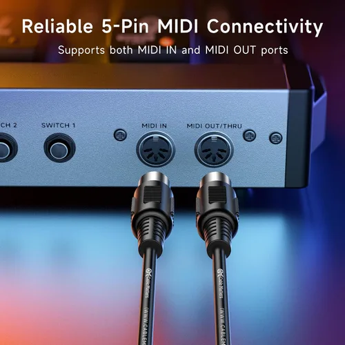 Miniatura 3 de Cable Matters Paquete de 2 cables MIDI DIN de 5 pines, cable MIDI de 5 pines - 3 pies