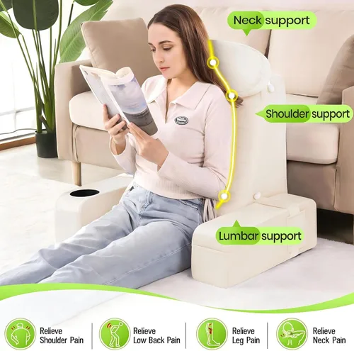 Miniatura 6 de Almohada de lectura para adultos, almohada de espalda para sentarse en la cama, almohada de respaldo para sentarse en la cama, brazos desmontables