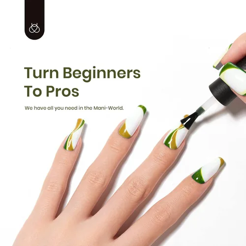 Miniatura 5 de Beetles Esmalte de uñas en gel de 6 colores, diseño de serpiente en verde oscuro, blanco, negro, dorado, esmalte de uñas en gel de invierno