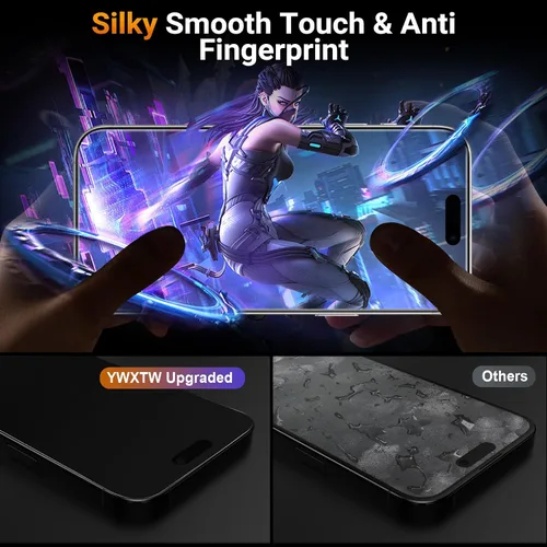 Miniatura 6 de YWXTW Protector de pantalla de legibilidad bajo luz solar para iPhone 17 Pro de 6.3 pulgadas, antirreflejante, cero deslumbramiento, vidrio templado