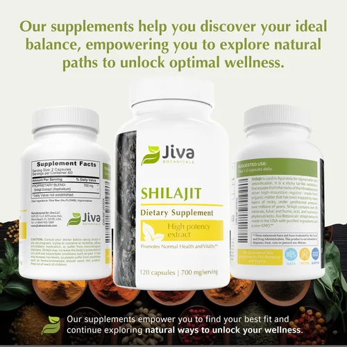 Miniatura 6 de Jiva Botanicals Suplemento Shilajit prémium de 700 mg, extracto de cápsulas de Shilajit con minerales, ácido fúlvico/húmico para apoyo inmunológico