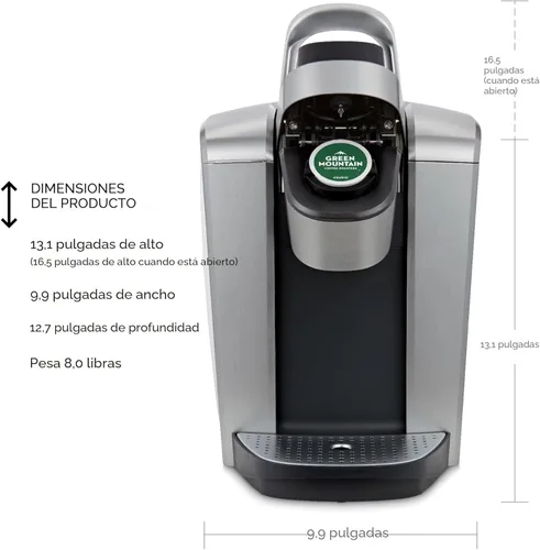 Miniatura 8 de Keurig K-Elite - Cafetera de cápsulas K-Cup de una sola porción, con control de fuerza y temperatura, capacidad de café helado, tamaño de Brushed