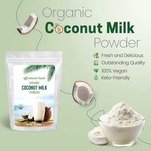 Miniatura 4 de Z Natural Foods Leche de coco orgánica en polvo, alternativa vegana totalmente natural sin lácteos con MCTs - Crema de coco sin azúcar para café
