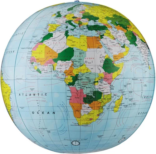 Miniatura 3 de Replogle Globo político inflable, océano azul claro, diámetro de 12 pulgadas