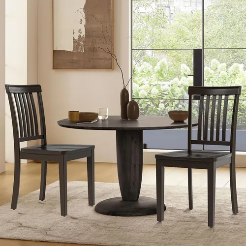 Miniatura 9 de COLAMY Juego de 6 sillas de comedor de madera, silla auxiliar de cocina Windsor con respaldo alto, sillas de comedor de granja para cocina, comedor