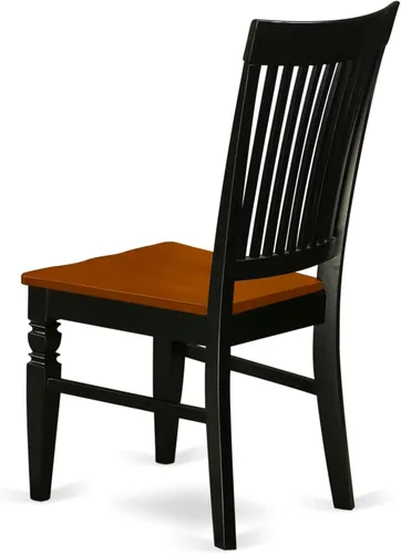 Miniatura 6 de East West Furniture WEC-BCH-W Weston - Sillas de comedor de madera con respaldo de listones, juego de 2, color negro y cereza