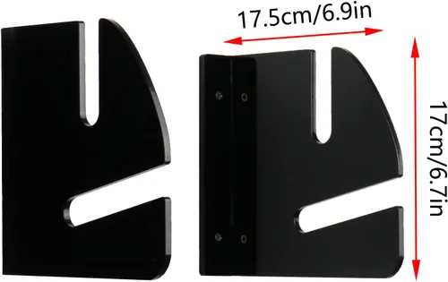 Miniatura 2 de Soporte de pared para monopatín, negro, 1 par Doble capa, acrílico de 0.236 in, 0.98 pulgadas, exhibición y almacenamiento de la cubierta