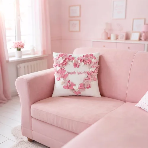 Miniatura 2 de KINGROSE Funda de almohada decorativa con diseño de mariposa 3D, diseño de corazón dulce, funda de cojín suave para el Día de San Valentín, Día