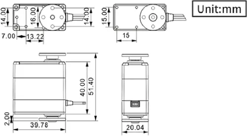 Miniatura 7 de Servomotores servo RC de 44.1 lbs de alto par con servomotor 25T, rodamiento de bolas dual, caja de aluminio, soporte de metal, dirección
