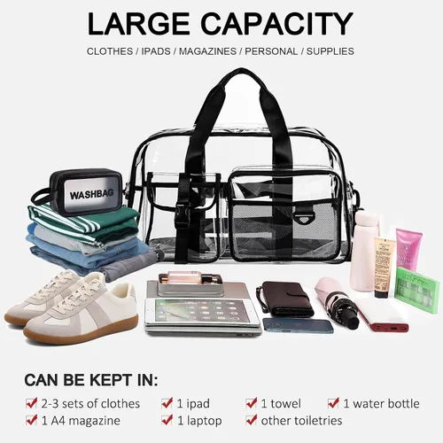 Miniatura 86 de Pequeña bolsa de gimnasio para mujer, bolsa de viaje con compartimento para zapatos