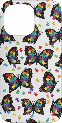 Miniatura 21 de Funda con patrón de rompecabezas de mariposa para iPhone 17
