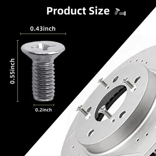 Miniatura 2 de Kewucn 4 piezas de tornillos de rotor de disco de freno de acero inoxidable para delantero y trasero, accesorios de reemplazo OEM 93600-06014-0H