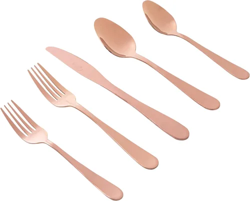 Miniatura 6 de Gibson Home Ravidia Rainbow - Juego de cubiertos de calibre pesado, 20 piezas, utensilios coloridos de acero inoxidable, juego de vajilla para 4