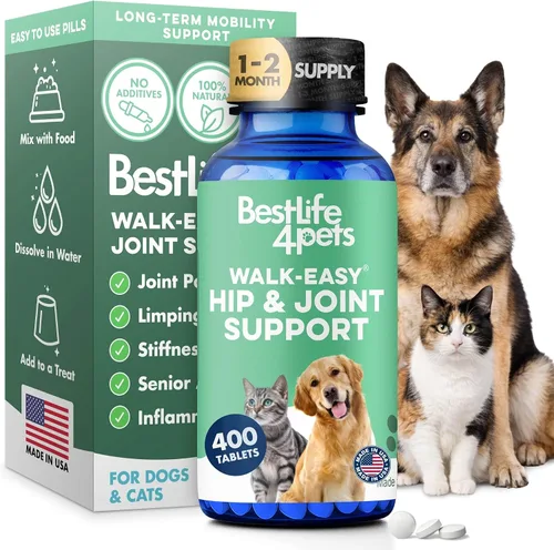 Walk-Easy - Alivio del dolor y ayuda para la movilidad de gatos y perros, soporte natural de cadera y articulaciones para mascotas lesionadas o