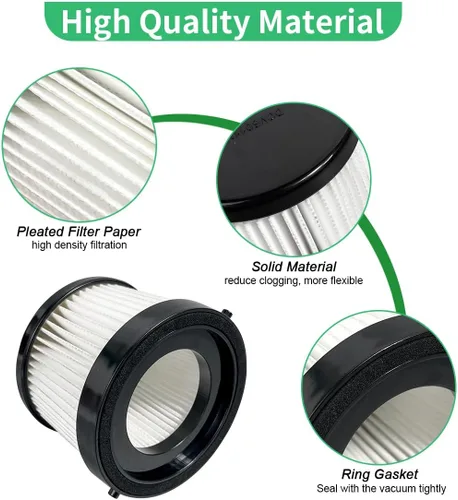 Miniatura 3 de Paquete de 4 filtros HEPA DCV5011H compatibles con aspiradora de mano inalámbrica DEWALT DCV501HB, con 8 filtros de funda de espuma y 1 cepillo