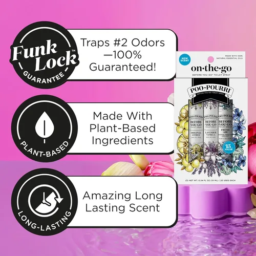Miniatura 2 de Poo-Pourri Before-You-Go Spray para Inodoro, Artículos Esenciales de Viaje, 0.34 Fl Oz, Variedad In A Pinch Paquete de 3, Cada Uno Hasta 20 Usos