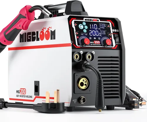Miniatura 10 de 250A Soldador Mig, Soldador 110V FLUX MIG/ARC/Lift TIG sin gas, Soldador Mig 3 en 1 con sinergia e inversor IGBT, Soldador de núcleo de flujo