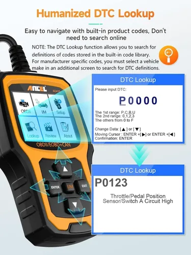 Miniatura 7 de ANCEL AD410 Escáner OBD2 Mejorado, Lector de Códigos de Vehículo para Luz de Check Engine, Escáner Automotriz OBD II para Diagnóstico de Fallas
