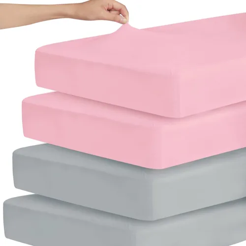 Miniatura 11 de Sábanas ajustadas elásticas para cuna para niños y niñas, paquete de 2 - Sábanas ajustadas para cuna neutrales para cuna estándar y cama para niños