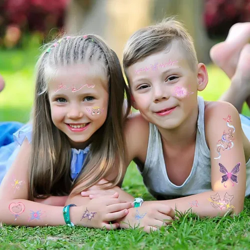 Miniatura 6 de 10 hojas de tatuajes temporales de mariposa de dibujos animados para niños, tatuajes temporales, calcomanías de tatuajes temporales, lindos