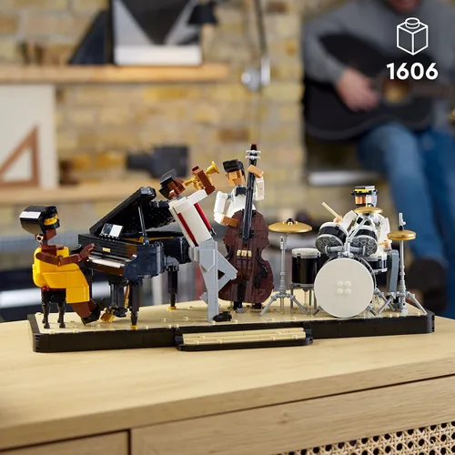 Miniatura 2 de LEGO Ideas Jazz Quartet, Set de Construcción para Adultos con Escenario Construible y 4 Figuras de Músicos de Banda, Incluye Instrumentos de Piano
