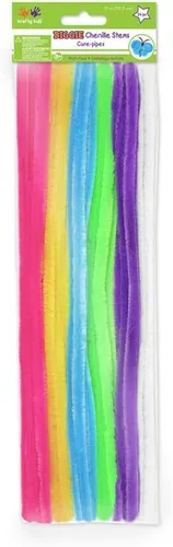 Miniatura 35 de Krafty Kids GC025E, tallos de felpilla de oropel, limpiadores de tuberías con purpurina, 0.236 in por 12 pulgadas, blanco, 1/4 x 12 pulgadas x 35