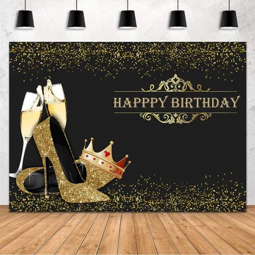 Miniatura 7 de MEHOFOND Telón de fondo de cumpleaños plateado y azul con purpurina para mujer, decoración de fiesta de cumpleaños, pancarta de tacón azul real