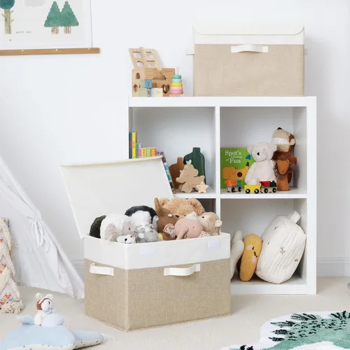 Miniatura 3 de GRANNY SAYS Cajas de almacenamiento con tapas, contenedores de almacenamiento decorativos, cestas para estantes, almacenamiento y organización