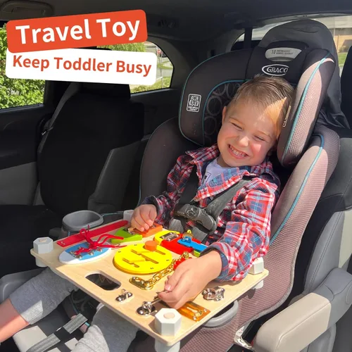 Miniatura 6 de Tabla de Actividades Montessori de Doble Cara para Niños Pequeños de 3-5 años, Entrena las Habilidades Motoras Finas de los Bebés, Juguete