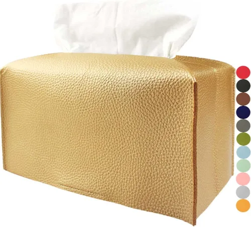 Miniatura 10 de Cubierta de Caja de Paños Grande Rectangular – Soporte de Caja de Paños Rectangular de Tamaño Plus con Cinturón Inferior [JESMINI, Negro] Soporte