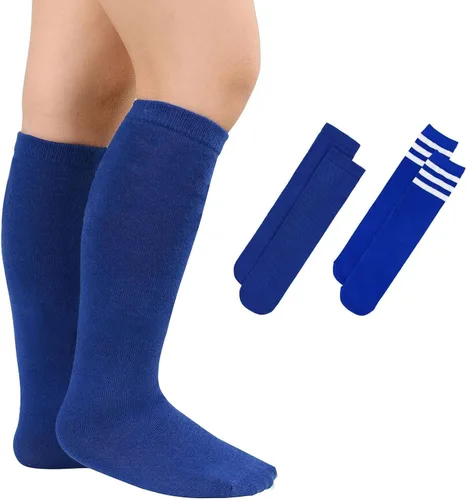 Miniatura 28 de Century Star Calcetines de fútbol de algodón para niños y jóvenes, calcetines de tubo suave, hasta la rodilla, calcetines deportivos largos