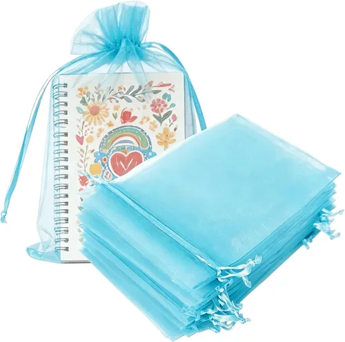 Miniatura 17 de Paquetes de 100 bolsas de organza de 4 x 6 pulgadas, color azul bebé para baby shower, Navidad, recuerdos de fiesta, cumpleaños, boda, despedida