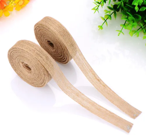 Miniatura 7 de Pangda 2 rollos de cinta de arpillera de 0.8 pulgadas x 11 yardas, de tela tejida de lino natural, para boda, manualidades, bordes hechos a mano